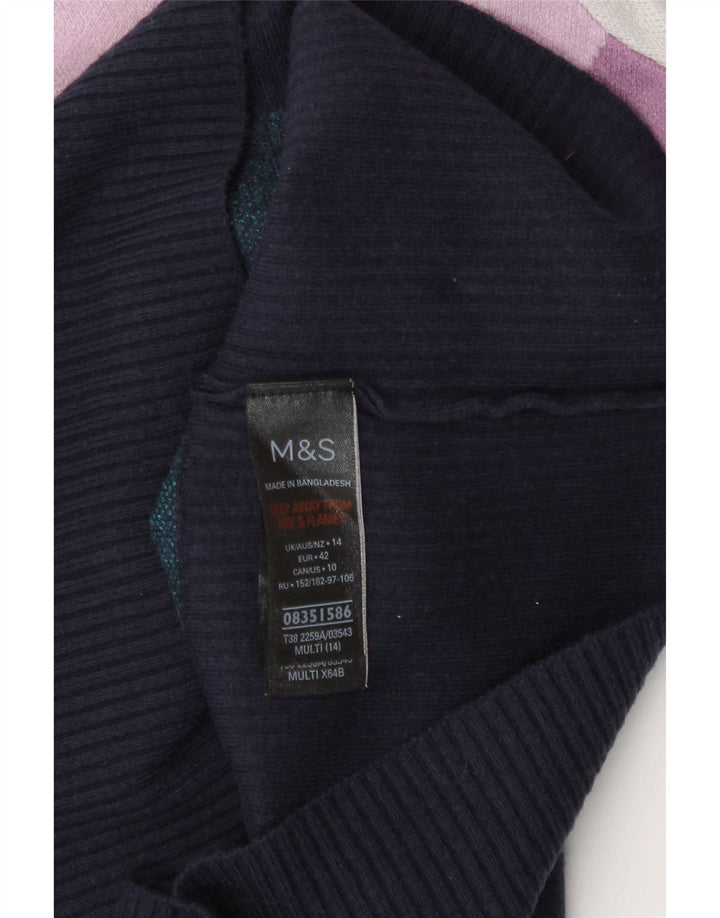 Marks & Spencer Damski sweter z golfem, UK 14, duży, wielokolorowy
