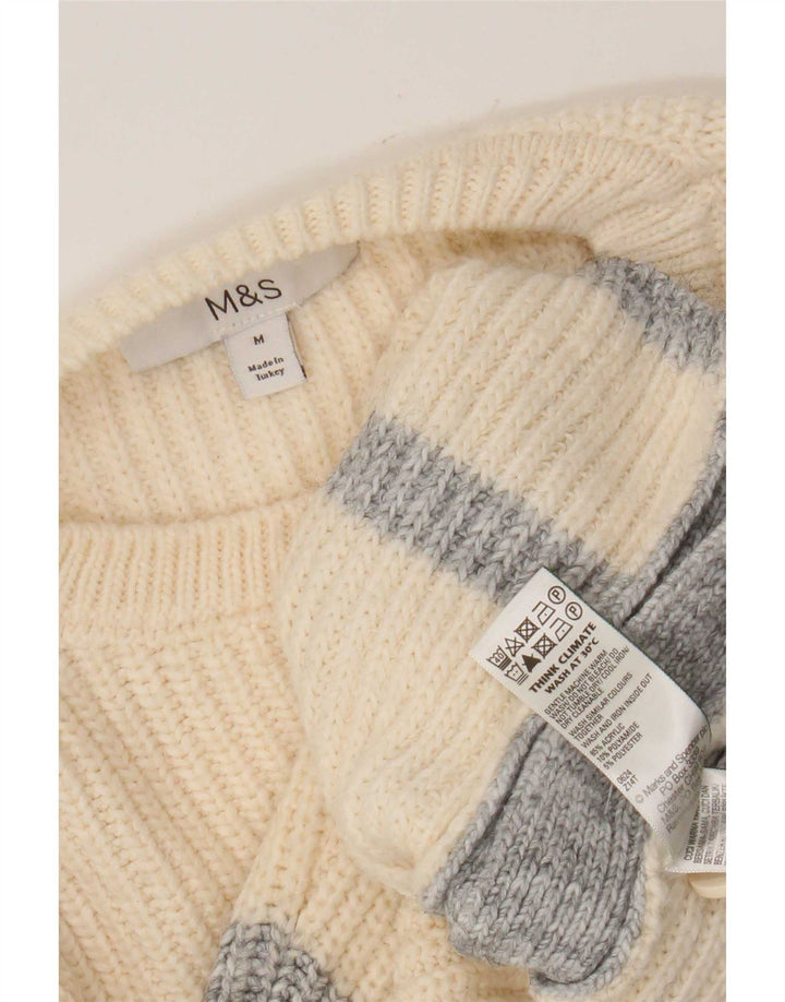 Marks & Spencer Damski sweter z okrągłym dekoltem, UK 14, średni beż