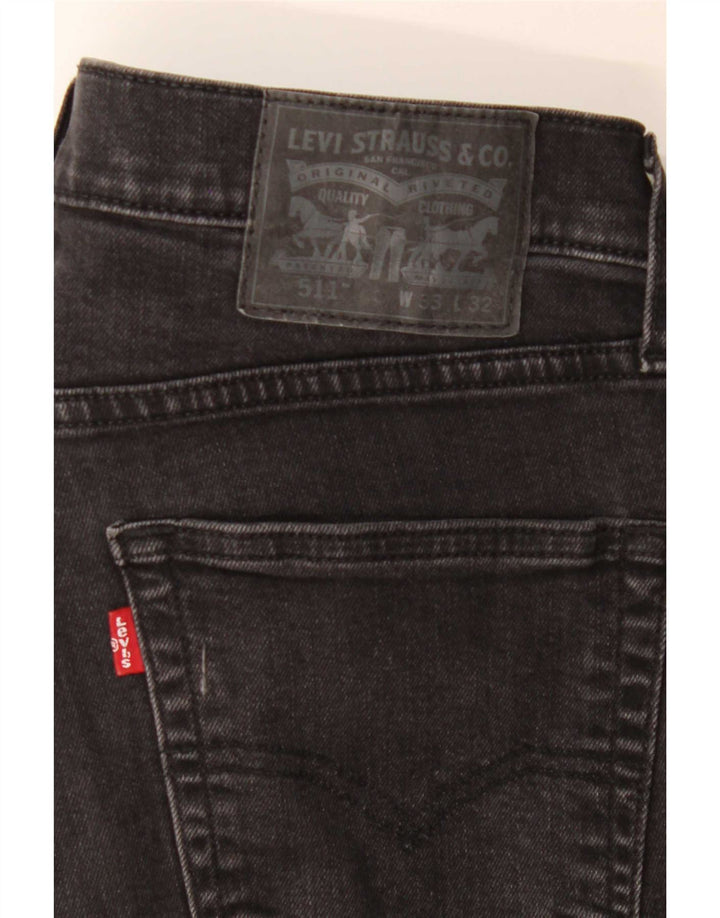 Męskie jeansy slim fit Levi's W33 L32 Czarna bawełna