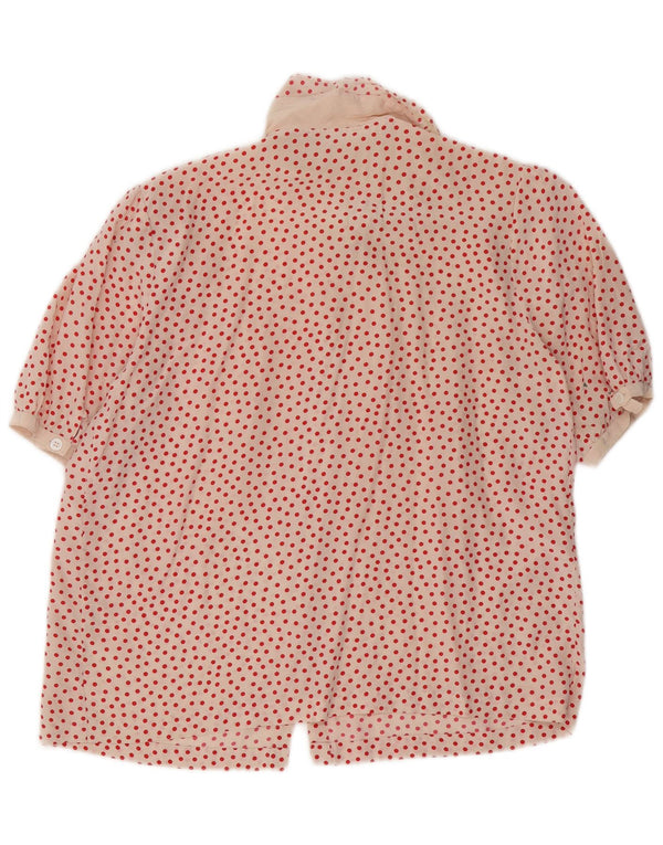 Bluzka damska z krótkim rękawem w stylu vintage, UK 16, duża, różowa