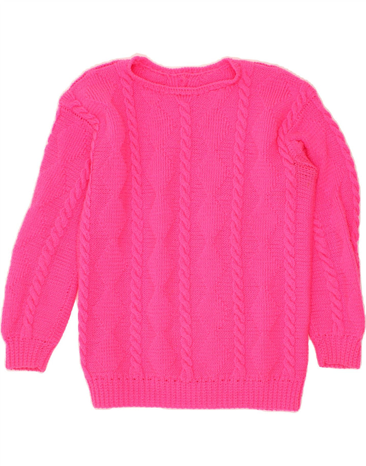 VINTAGE Womens Boat Neck Jumper Sweater UK 12 Medium Pink Vintage Vintage and Second-Hand Vintage from Messina Hembry 