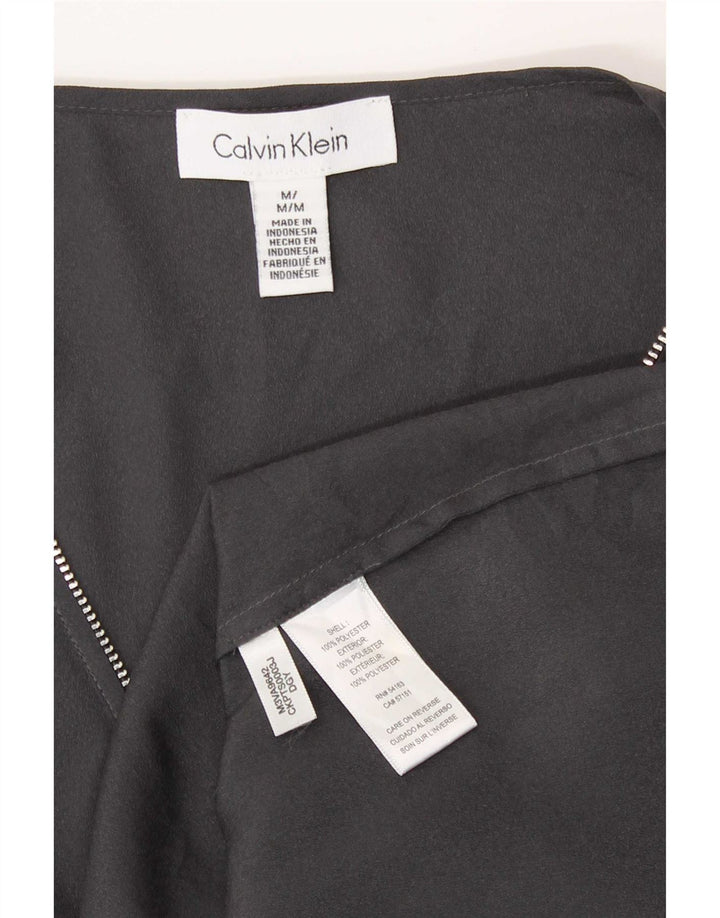 Damska bluzka z długim rękawem Calvin Klein UK 14, średni szary poliester