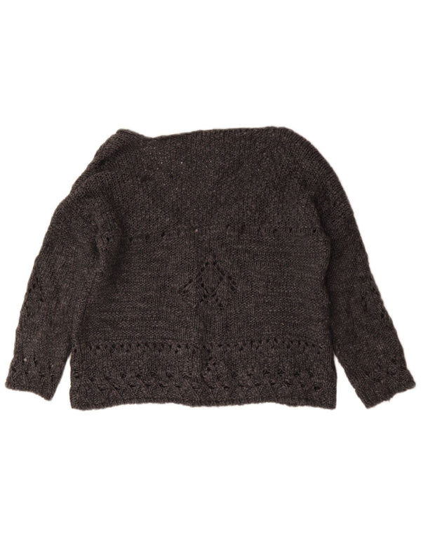 Damski sweter oversize Zara UK 14 Średnioszary, geometryczny wełniany