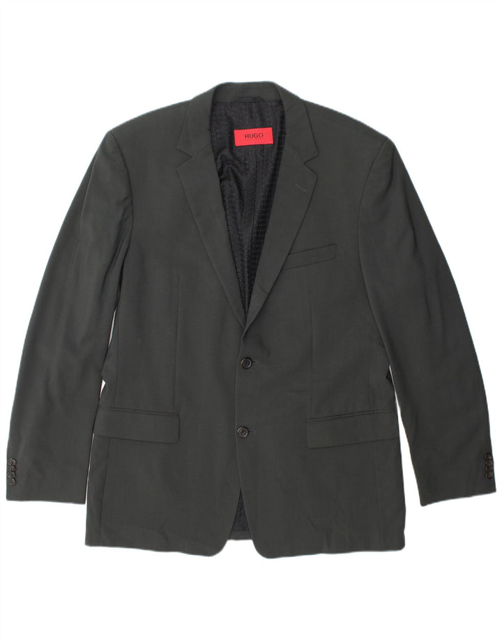 Męska marynarka zapinana na 2 guziki Hugo Boss EU 52 XL Szara wełna