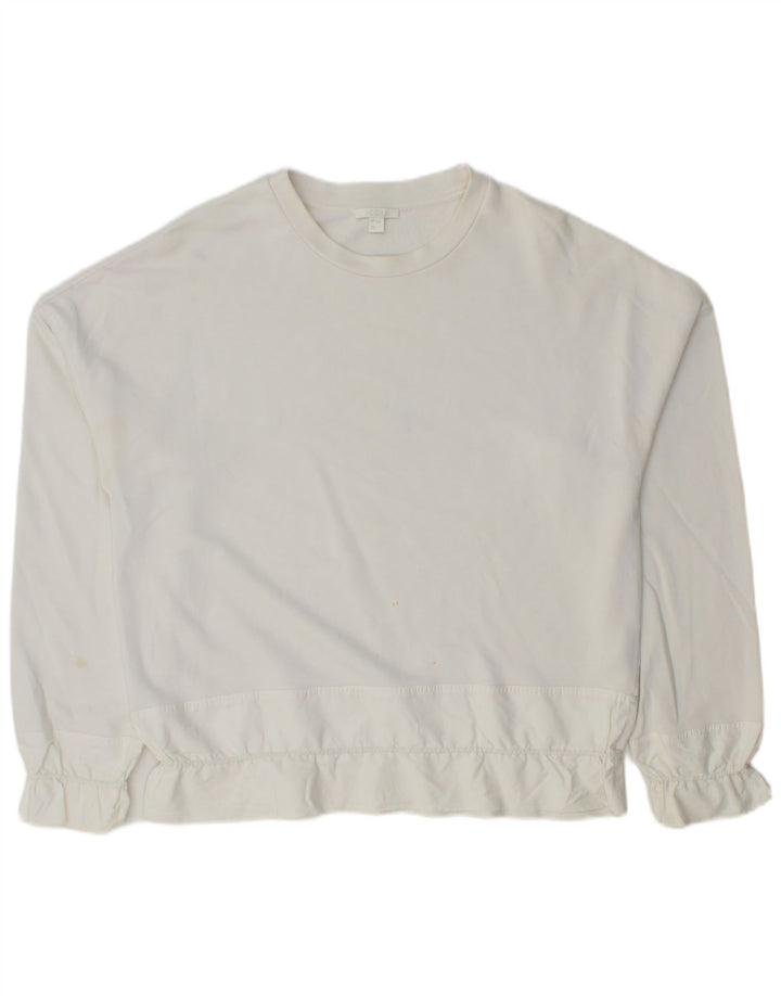 Cos Damski sweter oversize UK 10, mały, biały, bawełniany
