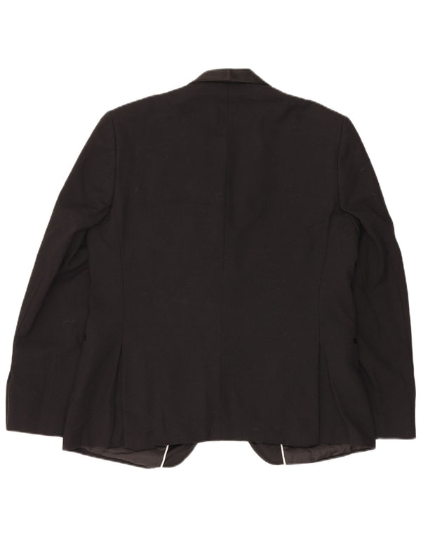 Marks & Spencer Mens 1 Button Blazer Jacket UK 42 Large Black Polyester