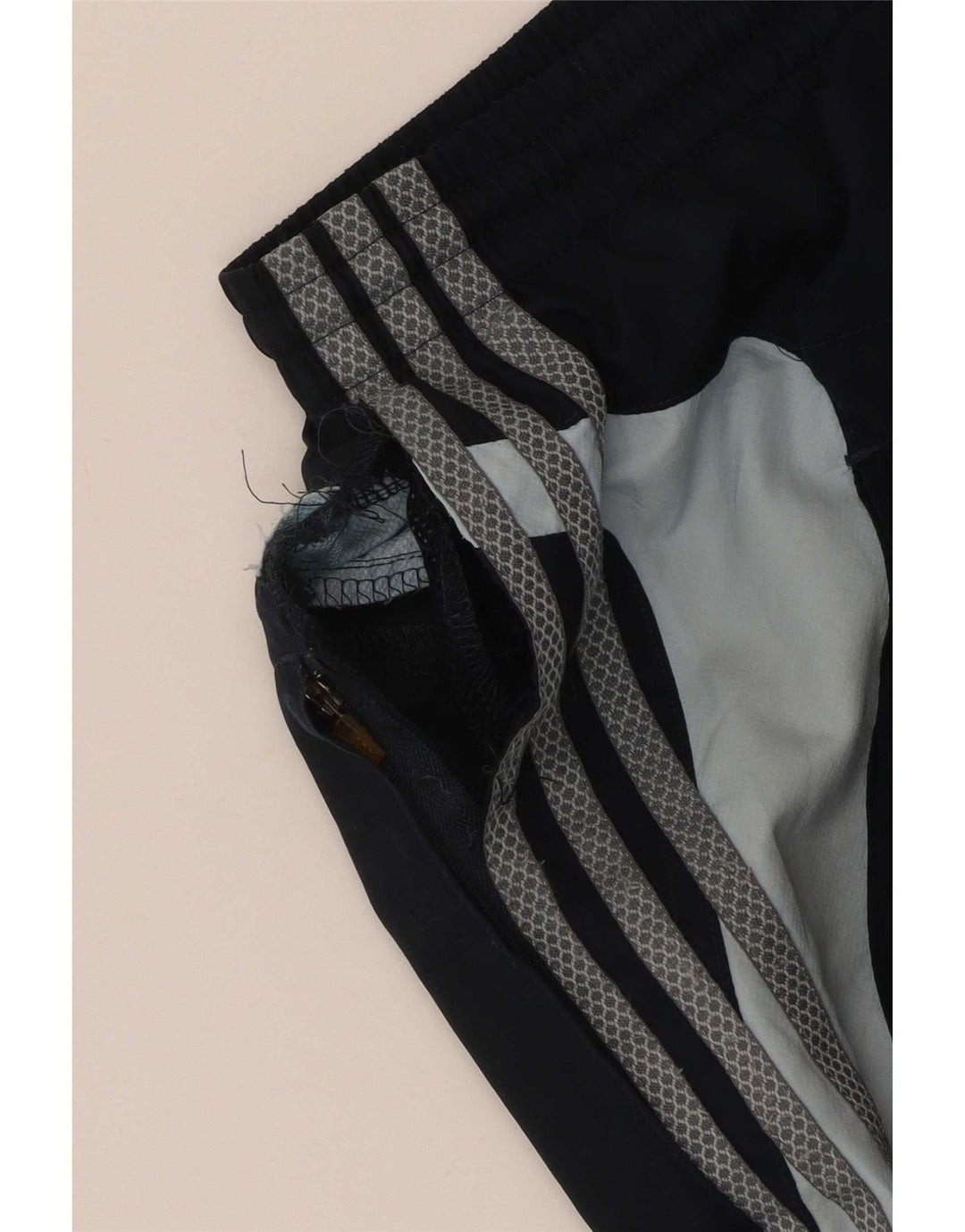 Męskie spodnie dresowe Adidas, duże, granatowe, z blokami kolorów, z poliestru
