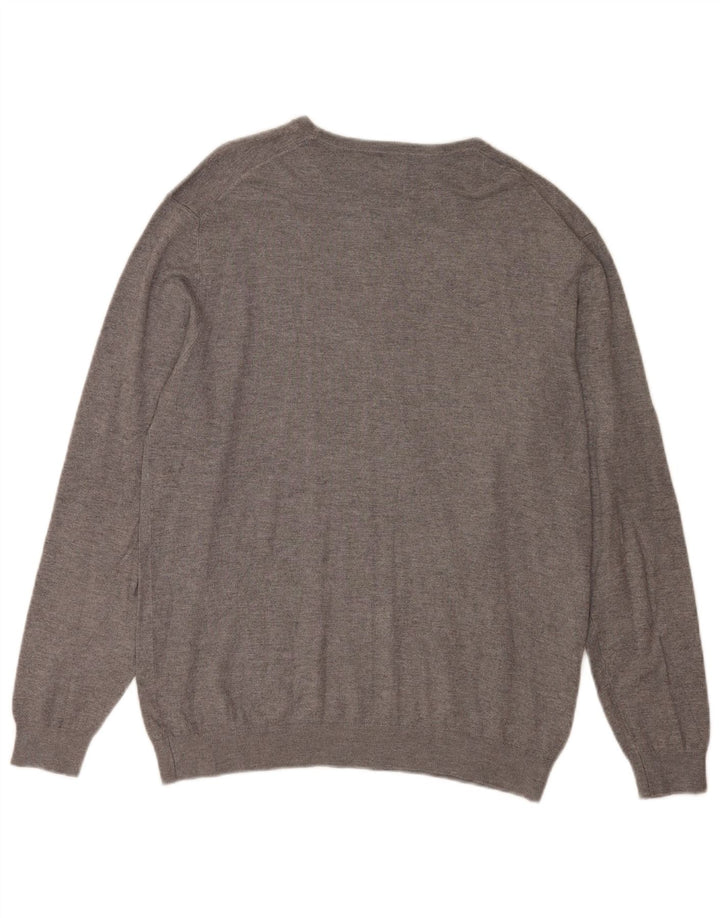 Męski sweter z okrągłym dekoltem Zara, duży, szary, wiskoza