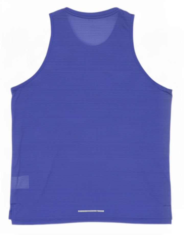 Męska kamizelka Nike Dri Fit, duża, niebieska, poliestrowa w prążki