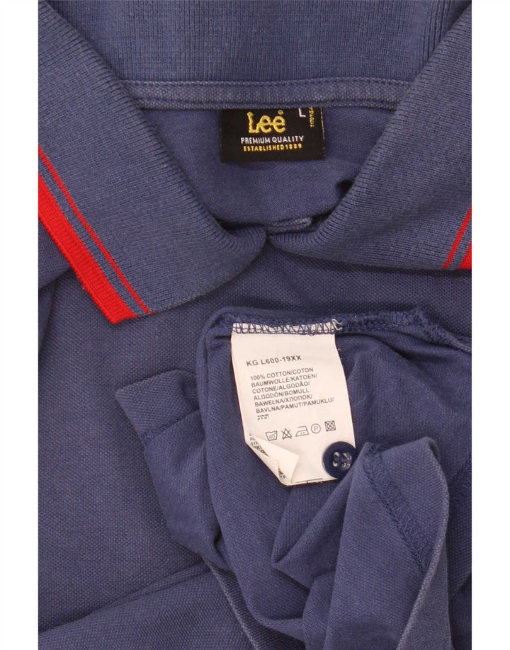 Męska koszulka polo Lee, duża, niebieska, bawełniana