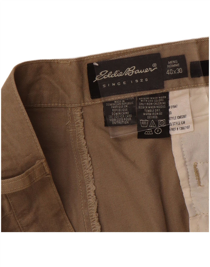 Spodnie męskie Eddie Bauer Straight Pegged Chino W40 L30 Brązowa bawełna
