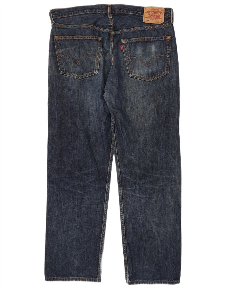 Męskie dżinsy Levi's 501 Straight W38 L30 Granatowa bawełna