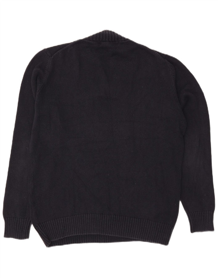 Męski sweter Zara z dekoltem w kształcie litery V, duży, granatowy