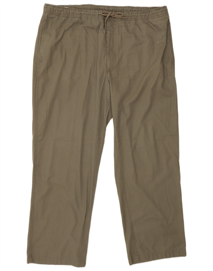 Męskie spodnie chino o klasycznym kroju Farah W42 L29 Khaki poliester
