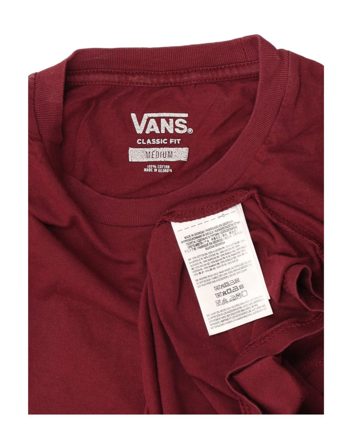 Męski T-shirt Vans o klasycznym kroju, średni, bordowy, bawełniany