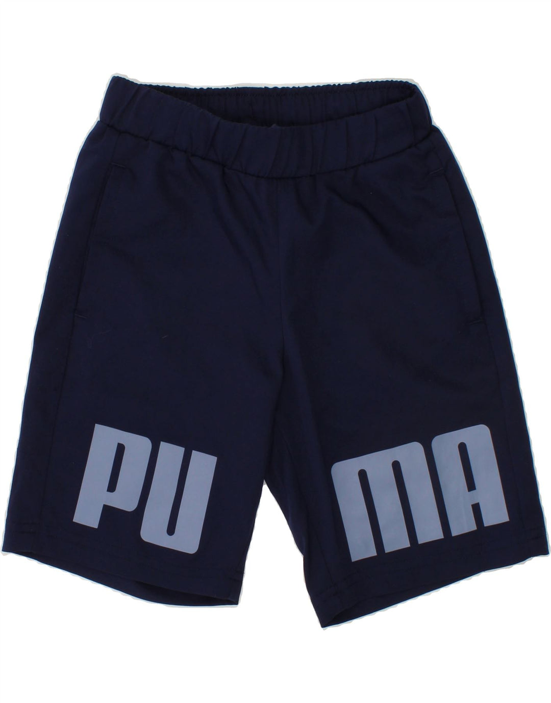 PUMA Boys Graphic Sport Shorts 4-5 Years Navy Blue Polyester Vintage Puma and Second-Hand Puma from Messina Hembry 