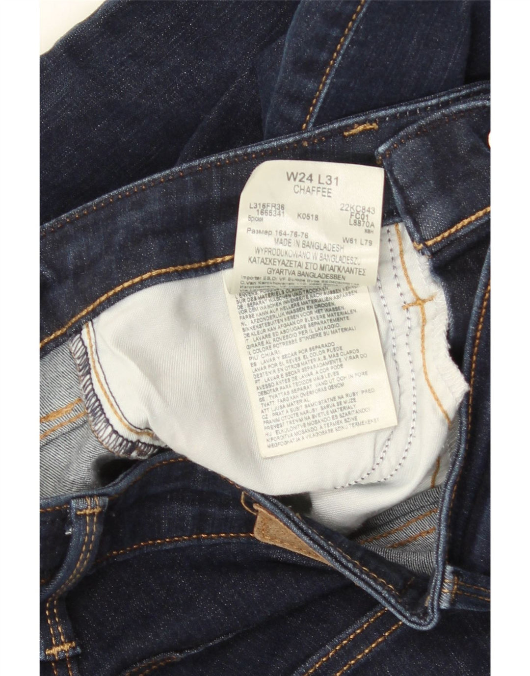 Damskie jeansy LEE Chaffee Flared W24 L31 Granatowa bawełna
