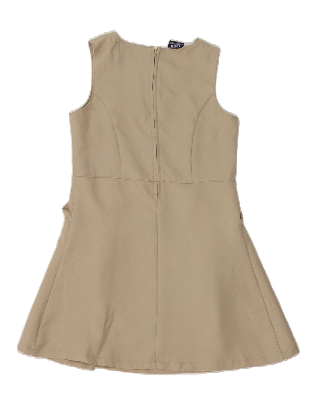 IZOD Womens Sleeveless A-Line Dress US 8 Medium Beige Polyester Vintage Izod and Second-Hand Izod from Messina Hembry 