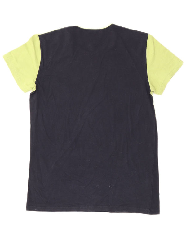 T-shirt damski Fila Top UK 10, mały, granatowy, bawełniany z blokami kolorów