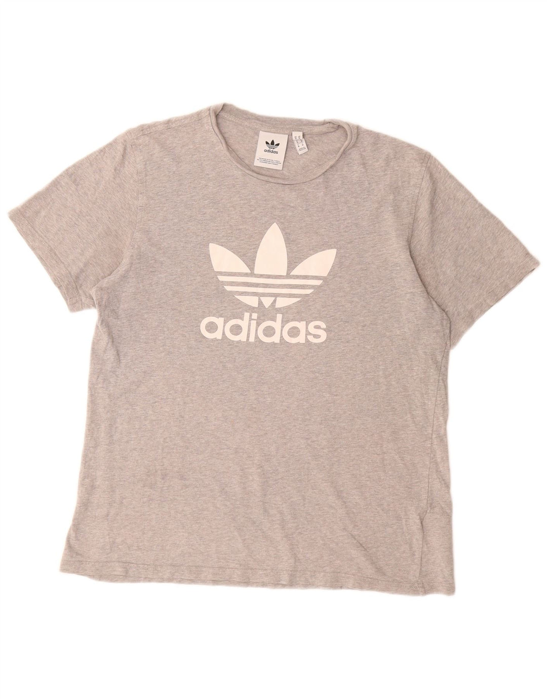 Męska koszulka z grafiką ADIDAS, średnia szara bawełna