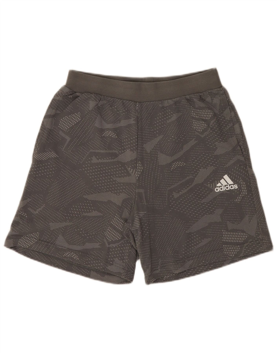 Męskie spodenki sportowe Adidas, średnioszare, geometryczne, bawełniane