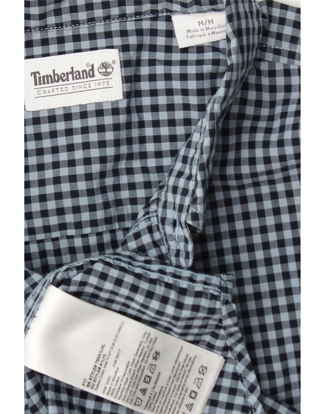 Koszula męska TIMBERLAND Średni granatowy bawełniany materiał w kratkę