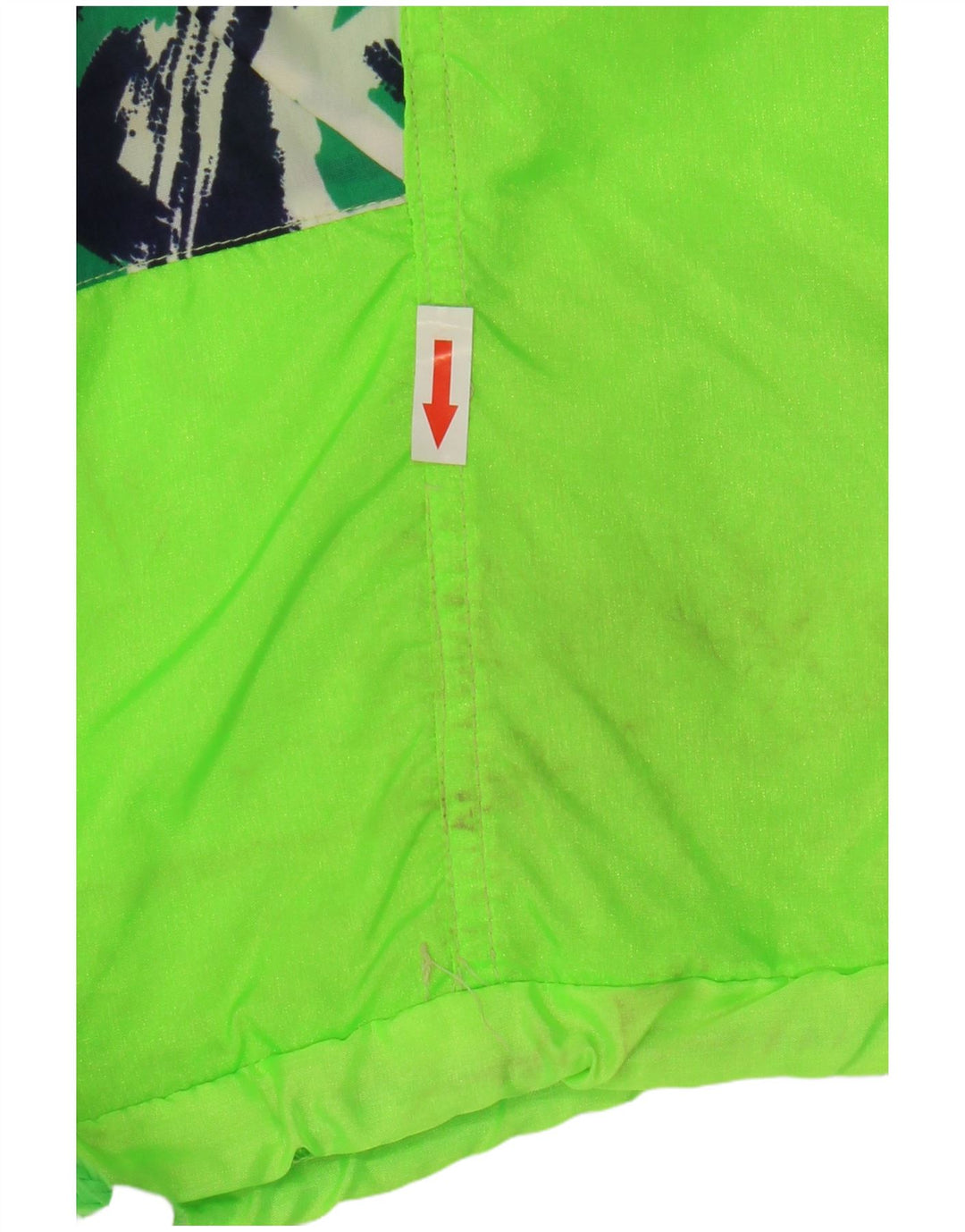 Vintage męska kurtka przeciwdeszczowa Anorak UK 40, duża, zielona, geometryczna, poliester