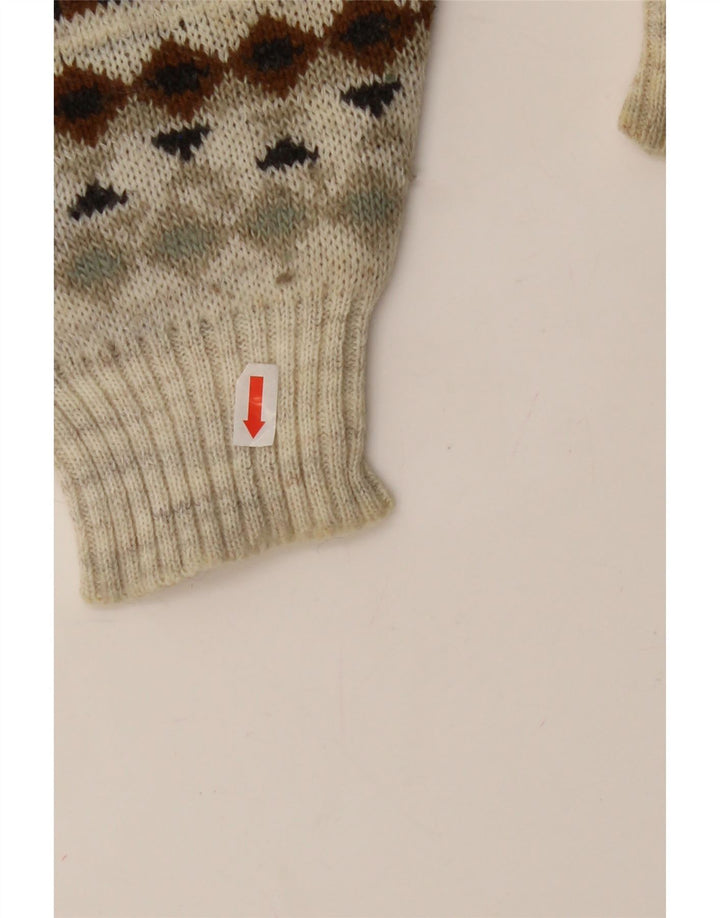 Vintage męski sweter z okrągłym dekoltem, średnio wielobarwny, geometryczny