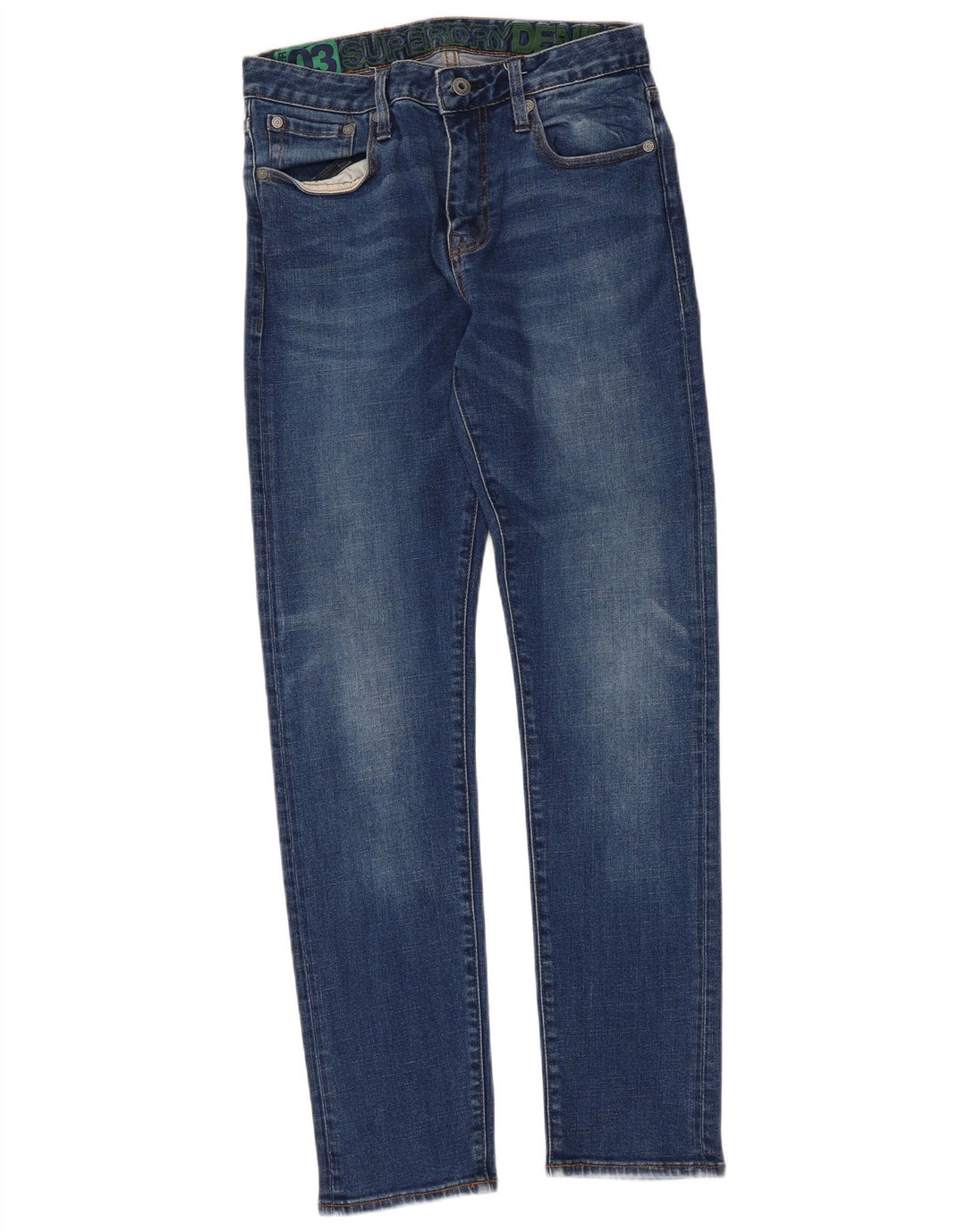 Damskie jeansy Superdry Slim W30 L32 Niebieskie, bawełniane