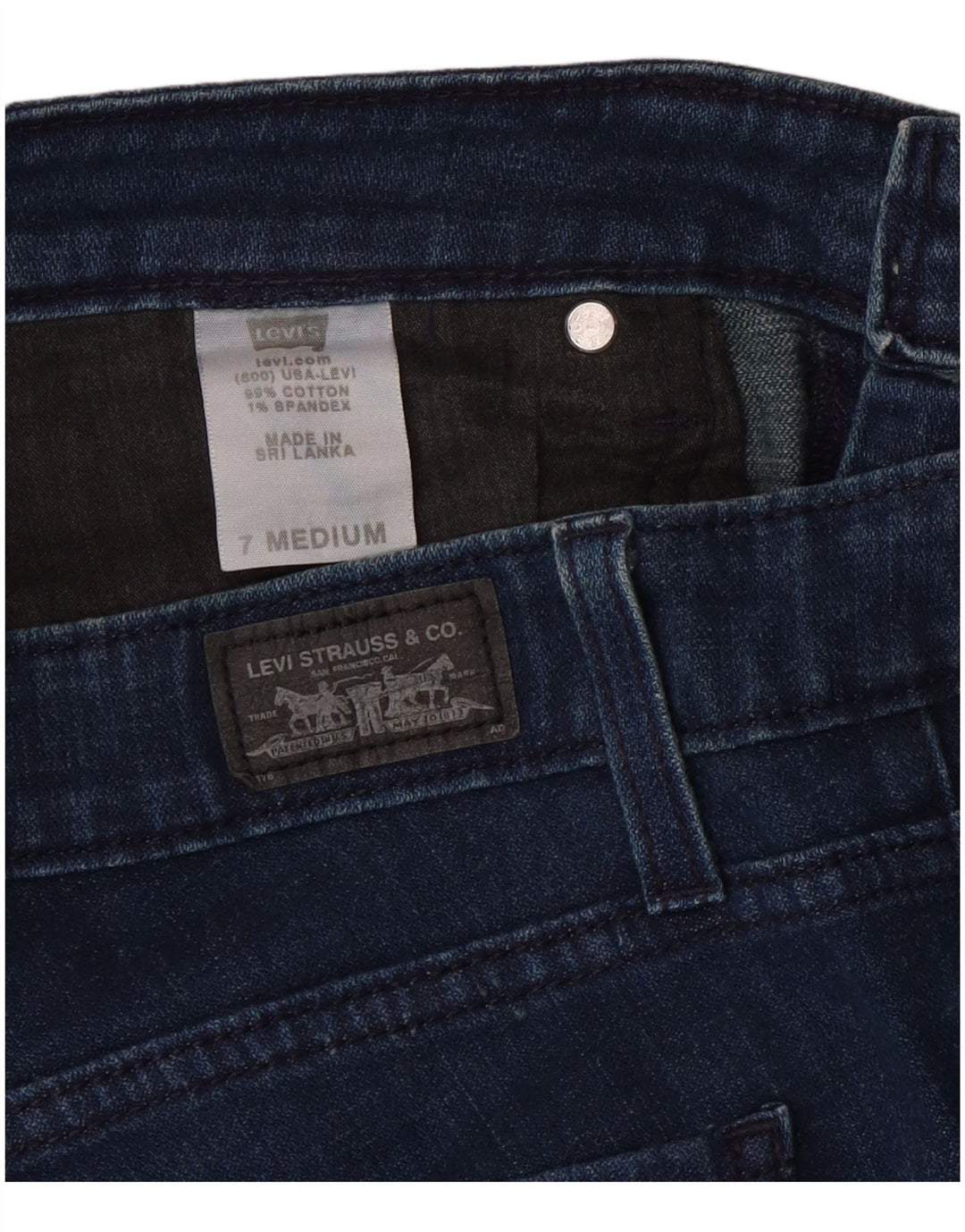 Damskie jeansy Levi's 524 Super Low Slim US 7 Medium W32 L31 Niebieska bawełna