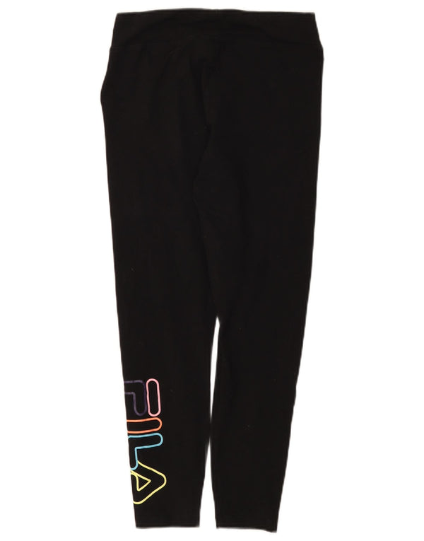 Damskie legginsy Fila Graphic Crop UK 12, średnie, czarne, bawełniane