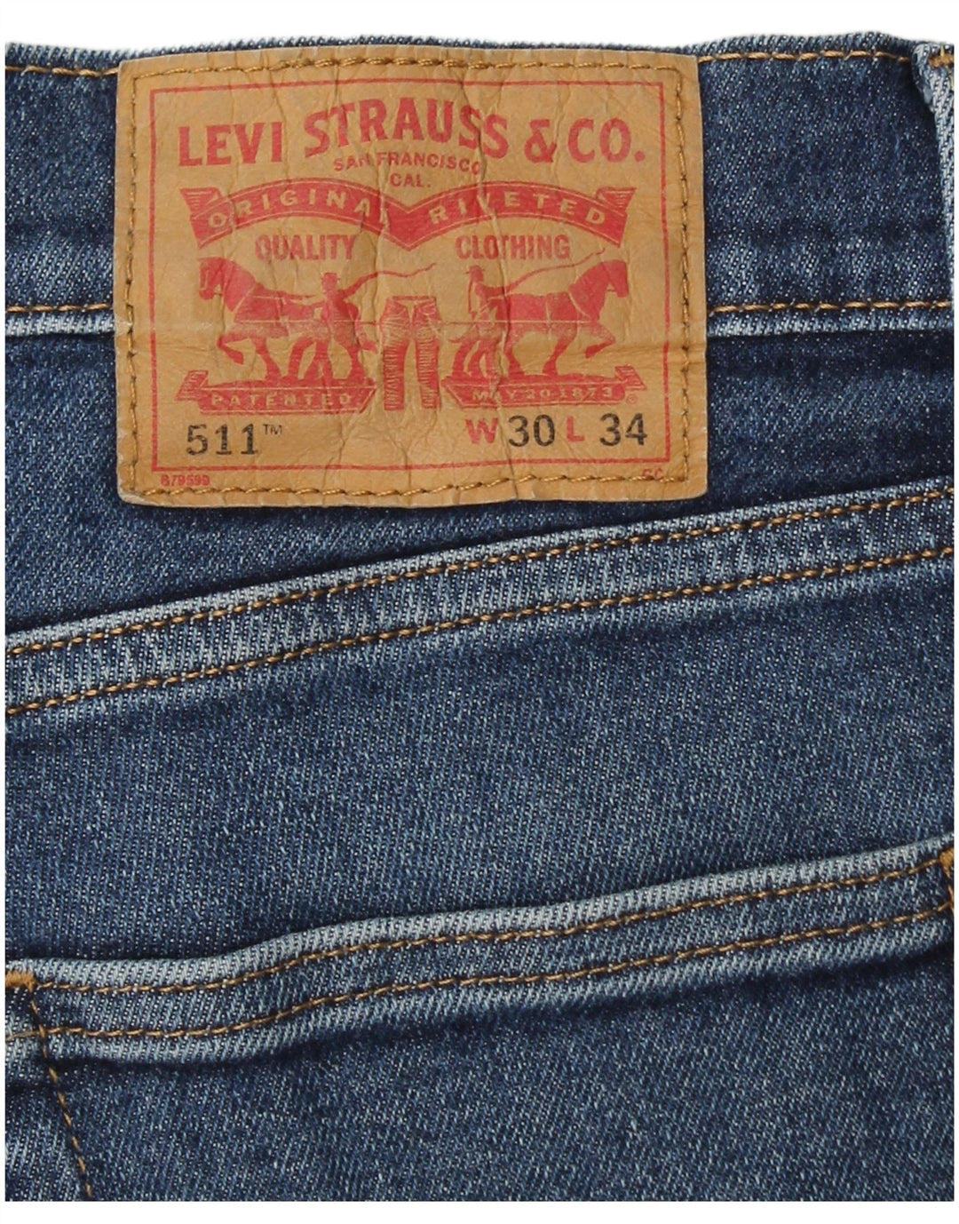 Damskie jeansy LEVI'S 511 Slim W30 L26 Niebieska bawełna