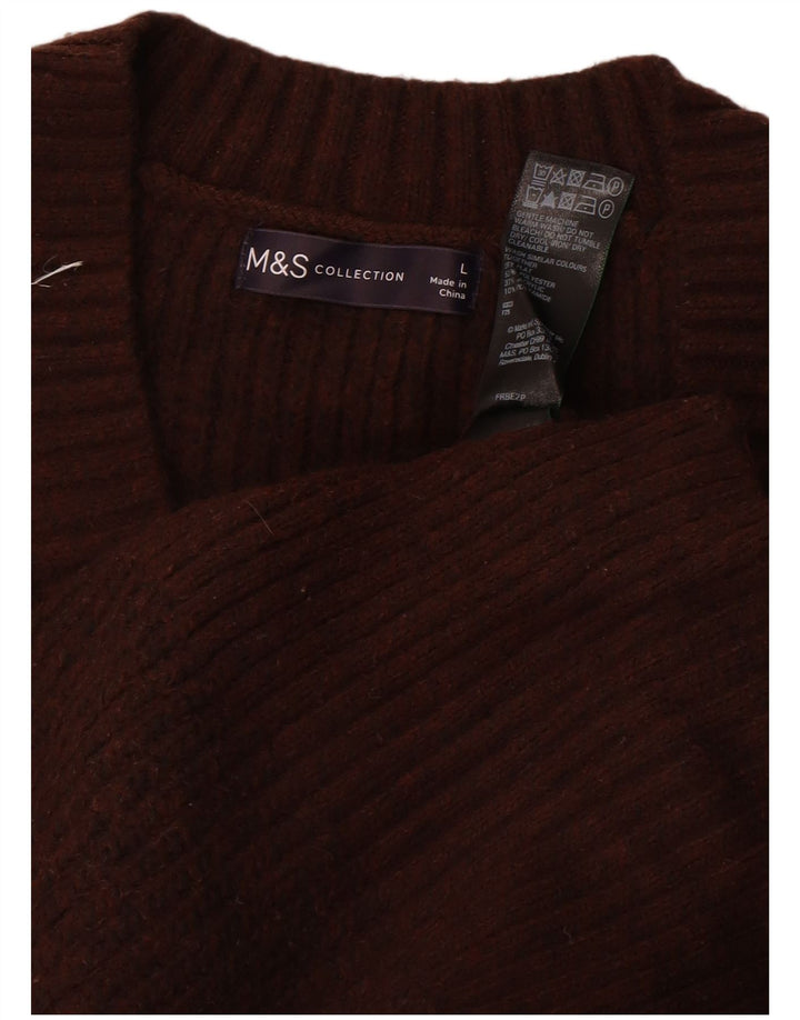 Marks & Spencer Damski podkoszulek z kamizelką UK 16, duży, brązowy poliester