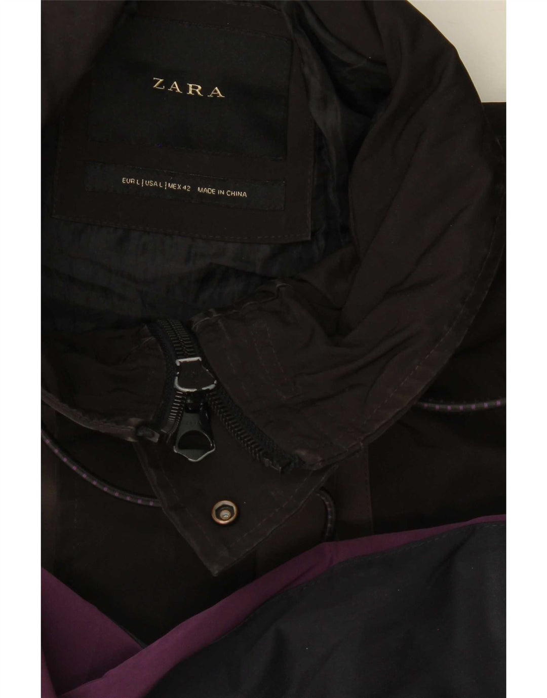 Męska kurtka wiatrówka Zara UK 40, duża granatowa, z blokami kolorów