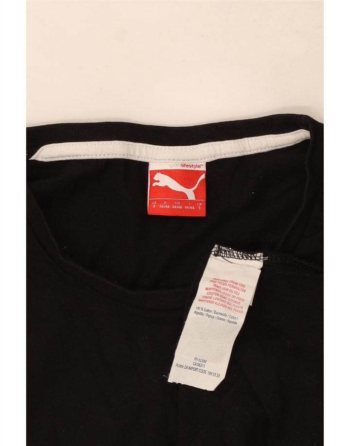 Męski T-shirt z grafiką Puma, mały, czarny, bawełniany