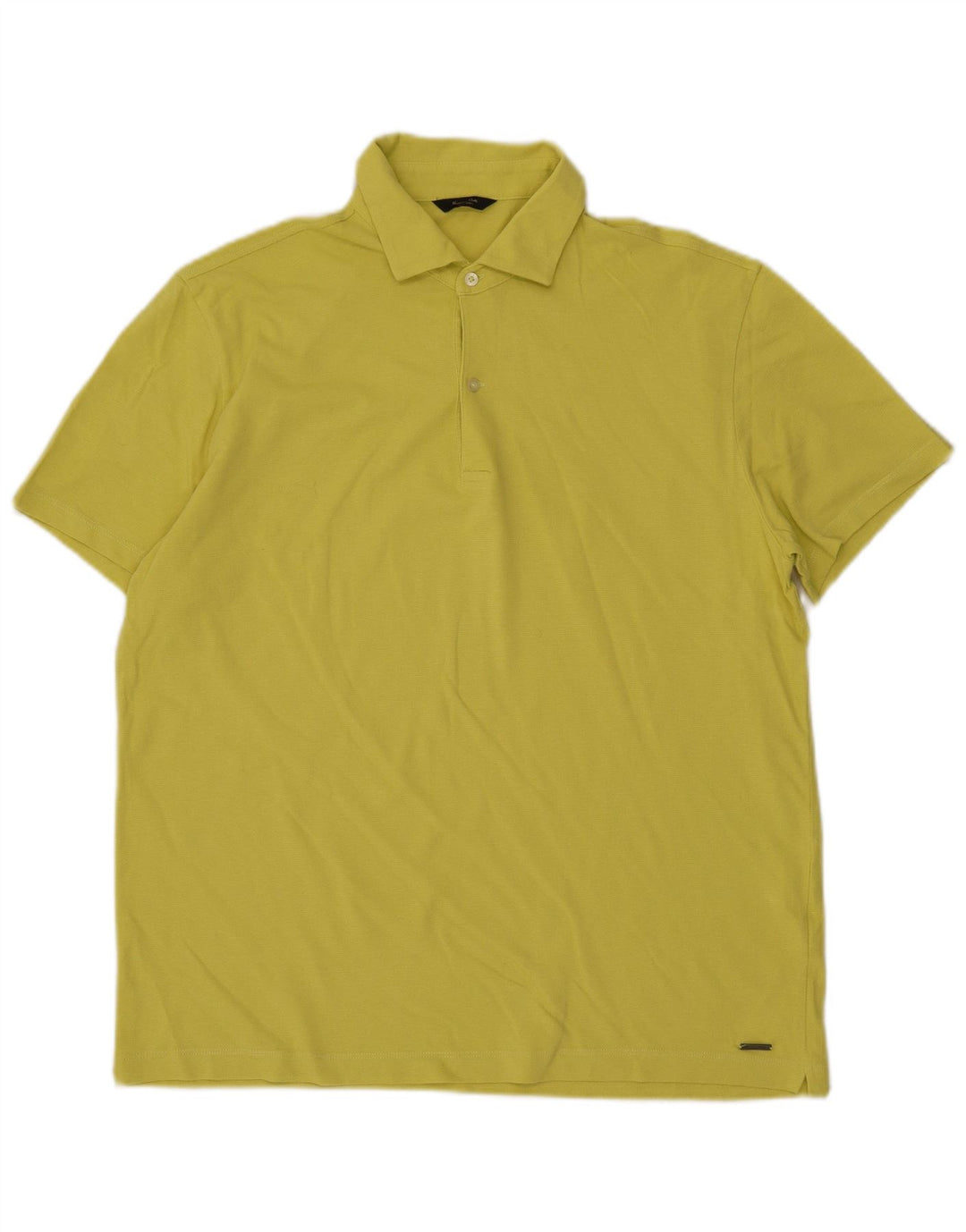 Męska koszulka polo Massimo Dutti, duża, żółta, bawełniana
