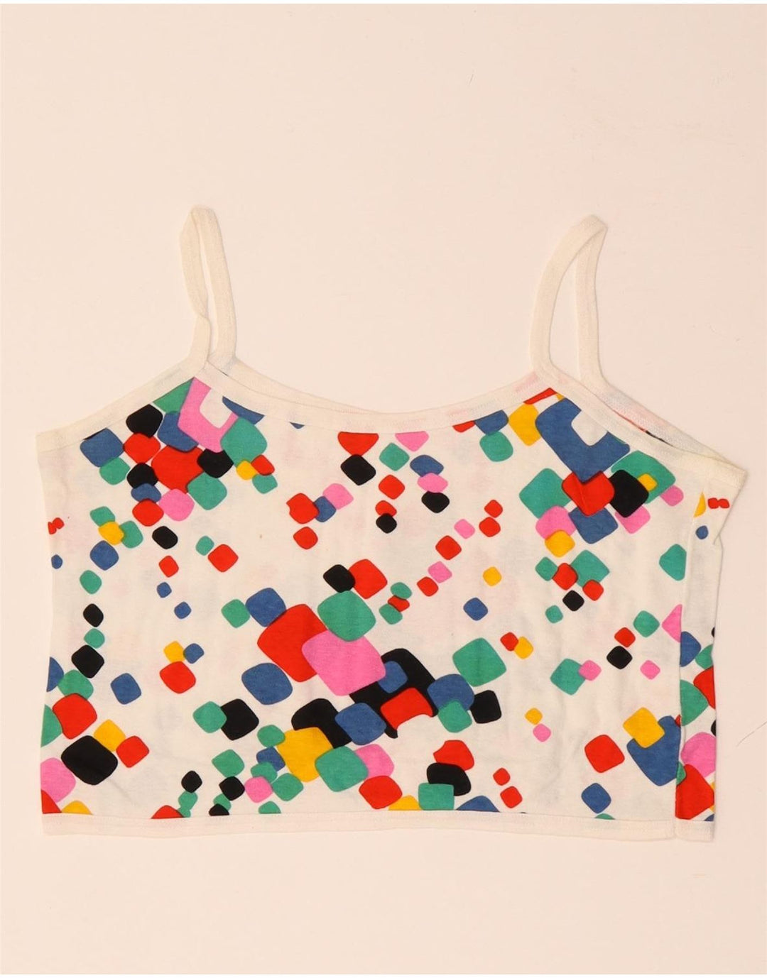 Damski top na ramiączkach VINTAGE, UK 10, mały, wielokolorowy, geometryczny