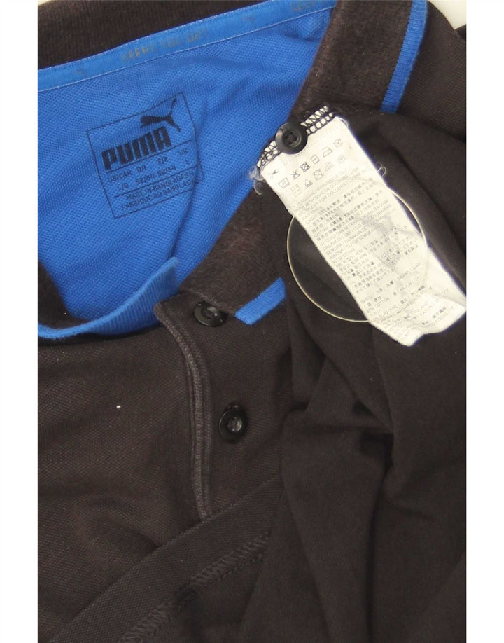 Męska koszulka polo Puma, duża, czarna, bawełniana w paski