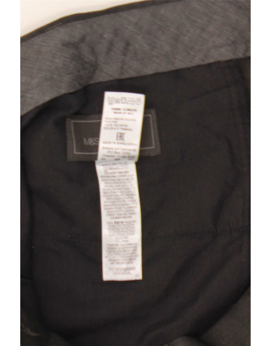 Męskie spodnie codzienne Marks & Spencer o regularnym kroju W38 L33 Szary poliester