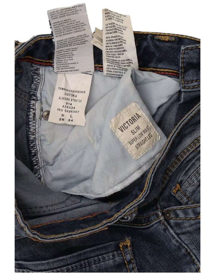 Dżinsy damskie TOMMY HILFIGER Victoria Super Low Slim Straight W26 L34 Niebieskie