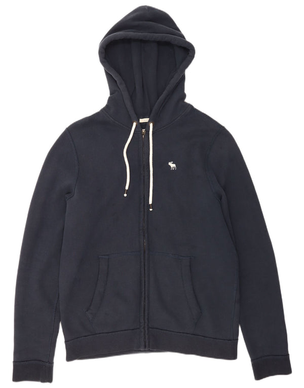 Męski sweter z kapturem i zamkiem błyskawicznym Abercrombie & Fitch, 2XL, granatowy, bawełniany