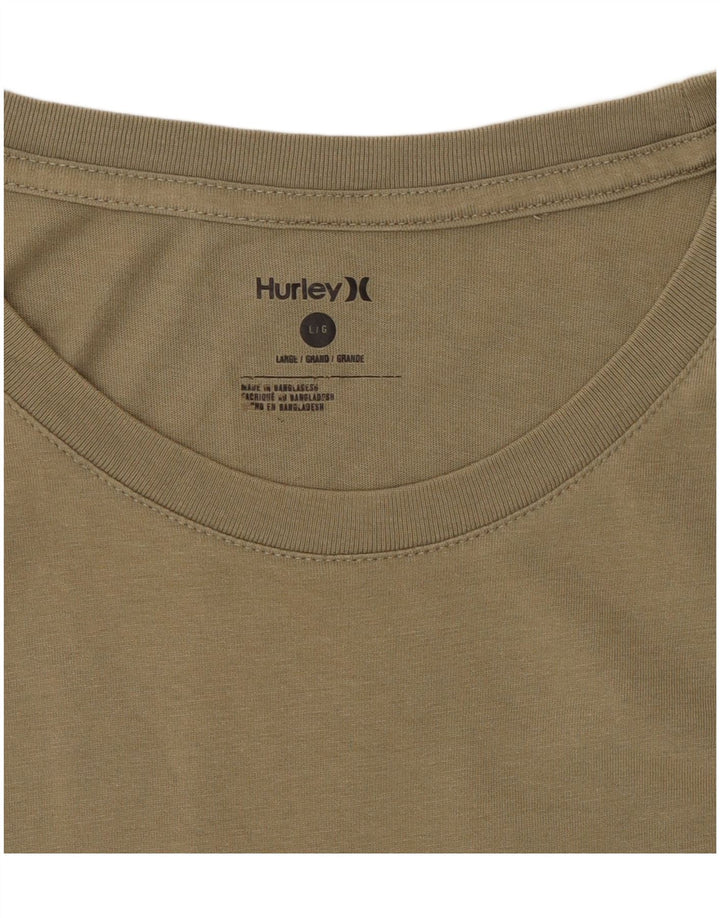 Męski T-shirt z grafiką Hurley, duży, khaki