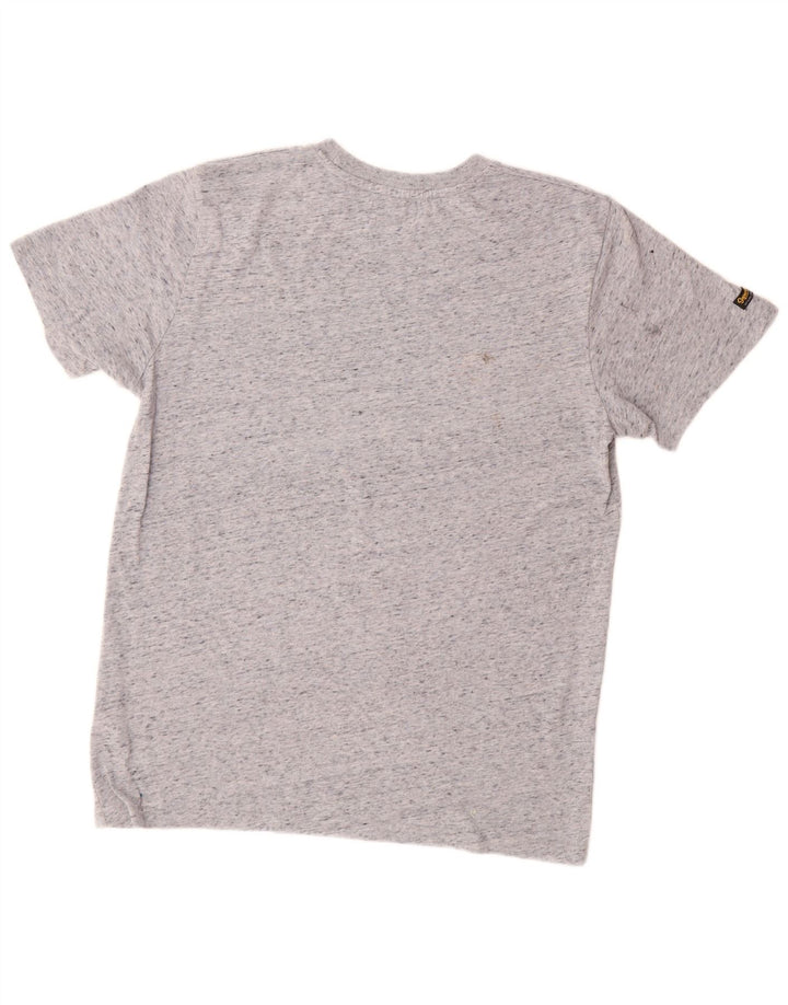 Męski T-shirt SUPERDRY z grafiką, średnioszary, bawełniany w cętki