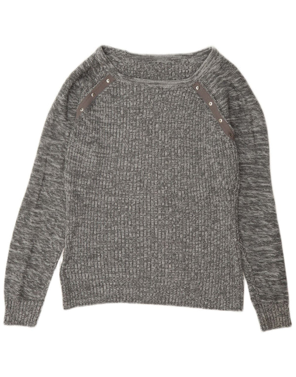 Sweter damski Guess z dekoltem w łódkę UK 14, średni szary, nakrapiany