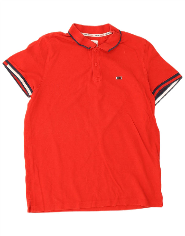 Męska koszulka polo Tommy Hilfiger, duża, czerwona, bawełniana