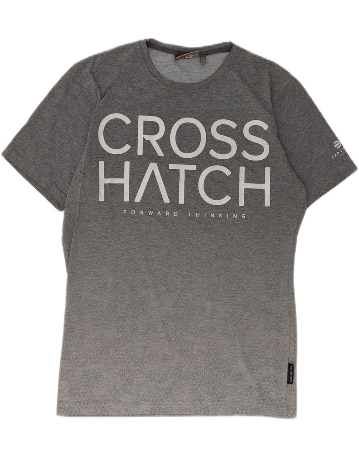 CROSSHATCH Mens Graphic T-Shirt Top Medium Grey Cotton Vintage Crosshatch and Second-Hand Crosshatch from Messina Hembry 