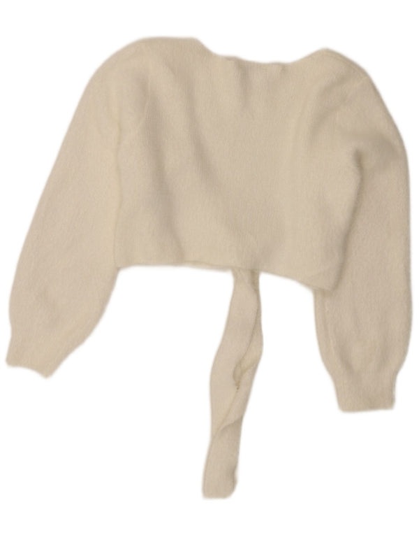 Damski sweter Topshop Petite Bolero z wiązaniem z przodu UK 16, duży, biały poliamid