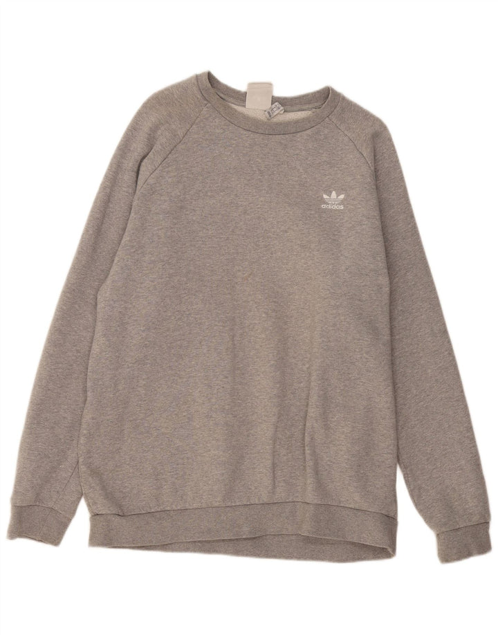 Męska bluza ADIDAS, duża, szara, nakrapiana bawełna