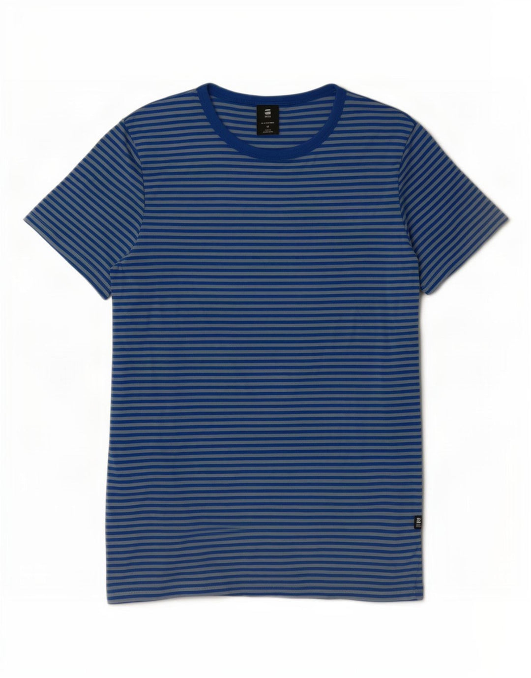 T-shirt damski G-Star, bawełniany, w kolorze średniego niebieskiego w prążki
