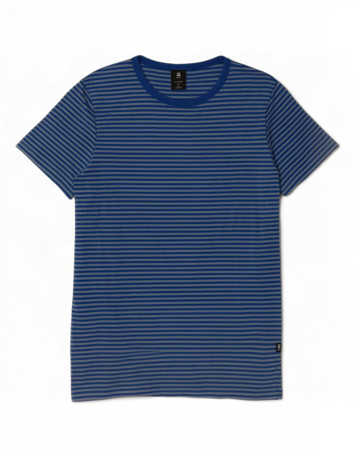 T-shirt damski G-Star, bawełniany, w kolorze średniego niebieskiego w prążki